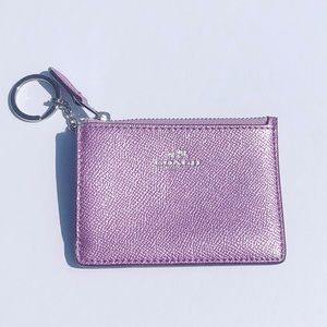 COACH Purple Leather Card Holder